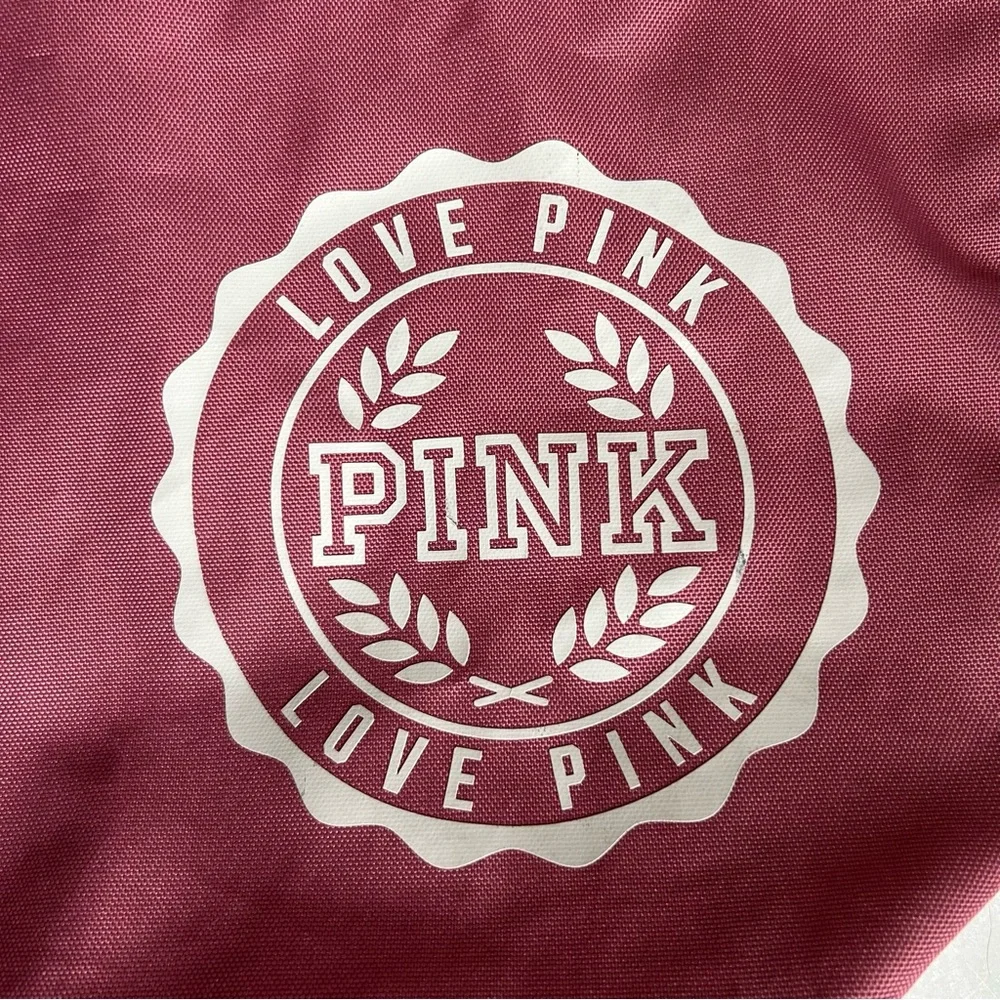 PINK Victoria's Secret Love Pink & Black Zipper Tote Gym Bag Grocery Carry All
